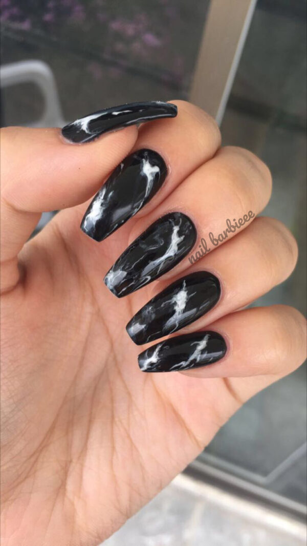 Black & White Marble Nails