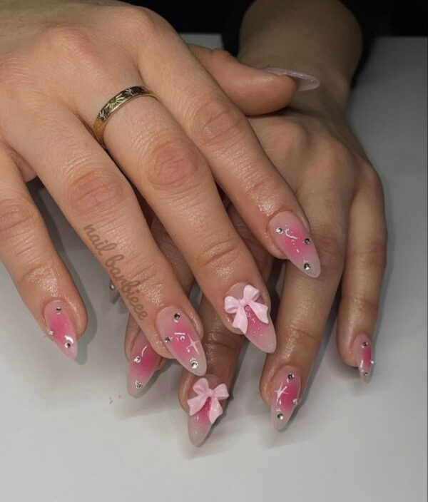 Coquette Pink Aesthetic Aura Nails