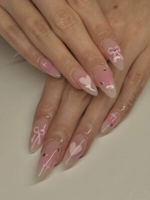Coquette Soft Pink Aesthetic Nails