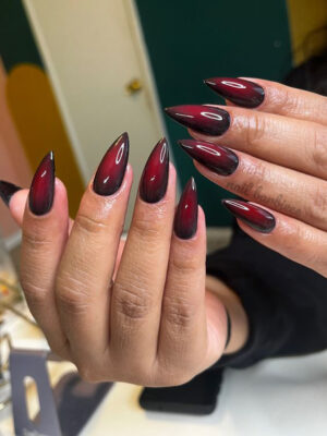 Red Black Aura Gothic Nails