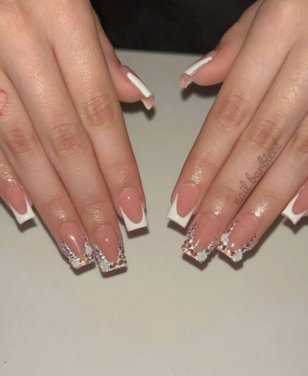 White French Crystal Tips